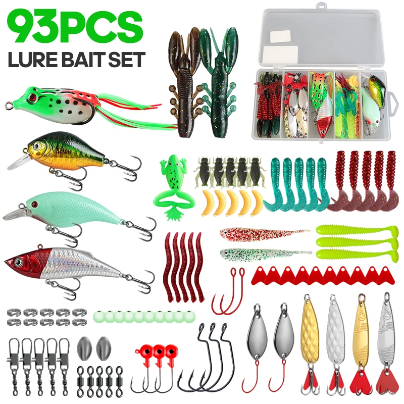 Kit señuelos pesca trucha, lucio, lubina – Cebos blandos y duros - imagen 3