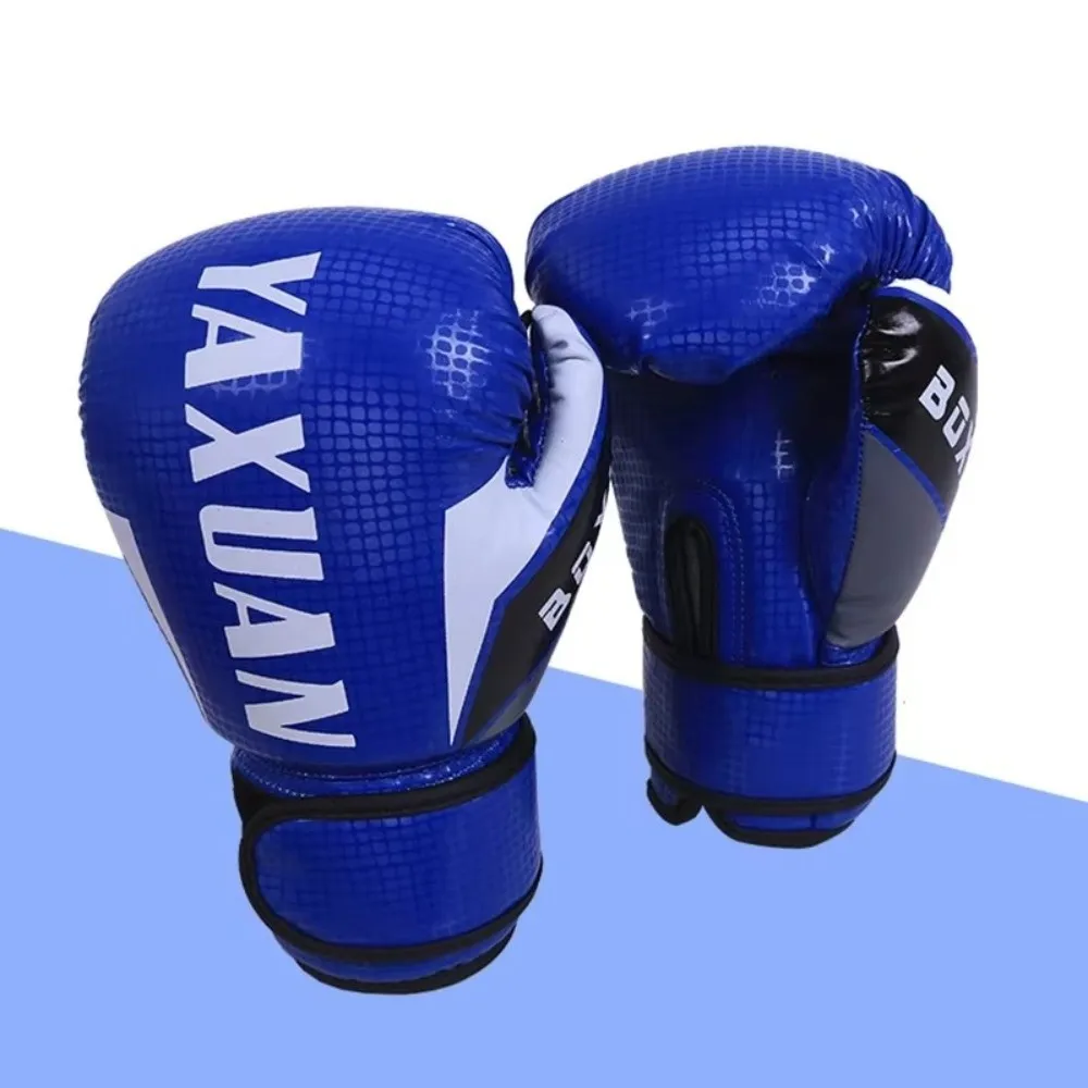 1 par de guantes de boxeo de cuero PU Unisex, guantes de lucha duraderos y transpirables, guantes de Kickboxing con absorción de impacto para entrenamiento de niños - imagen 3