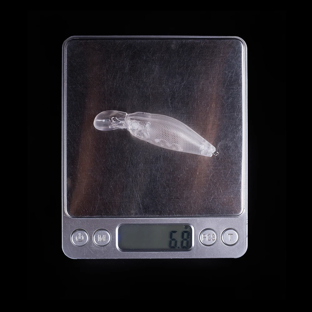 Hanlin-Mini Señuelos de Pesca de manivela sin pintar, aparejos de lubina flotantes, transparente, cuerpo duro, 10/20 piezas, 7CM, 7G - imagen 3