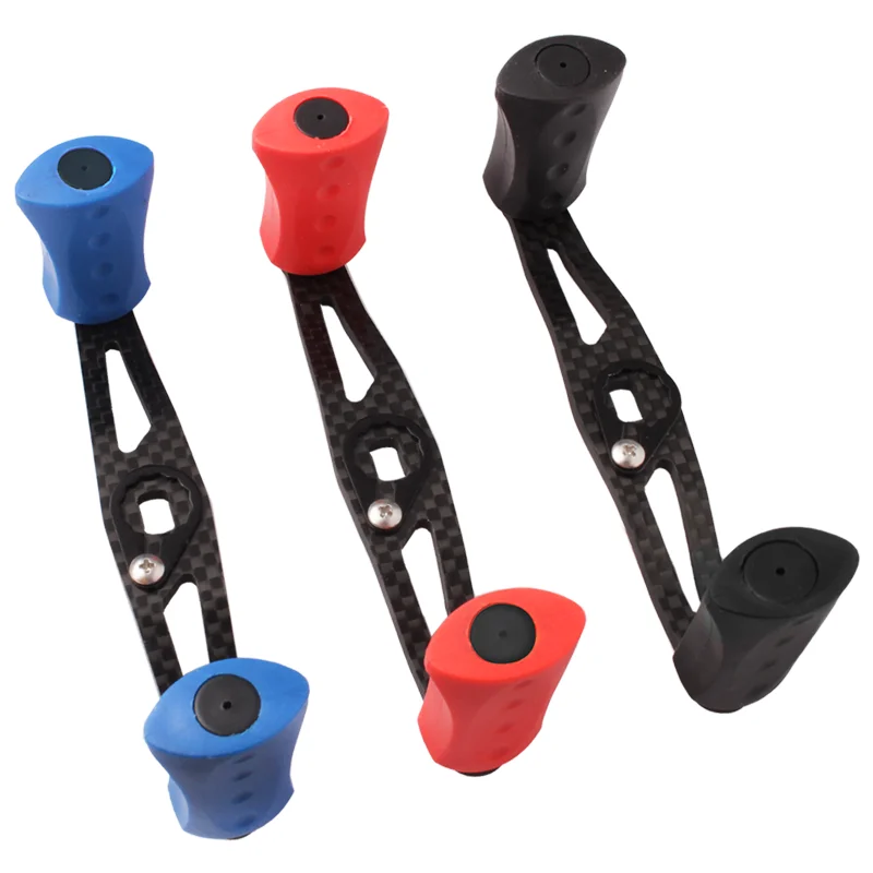 Kawa-mango de carrete de pesca, fibra de carbono con perilla de goma para S/ D/ A, tamaño de agujero de Baitcasting 8*5/7*4mm, longitud 90/105mm, bricolaje - imagen 2