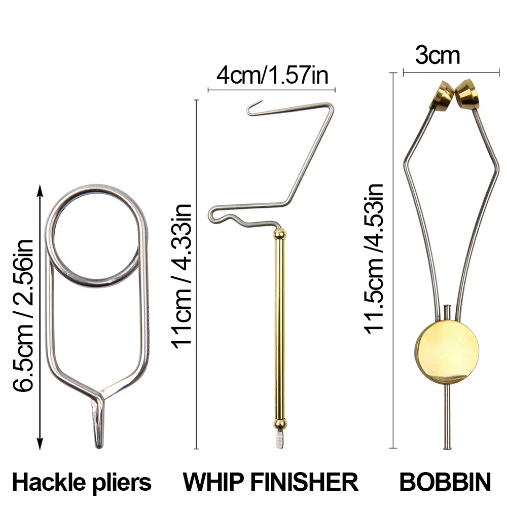 Kit de tornillo de banco giratorio para atado de moscas con soporte de bobina, enhebrador, látigo, alicates Bodkin Hackle para cebo de Jigging, aparejos de pesca con mosca - imagen 3