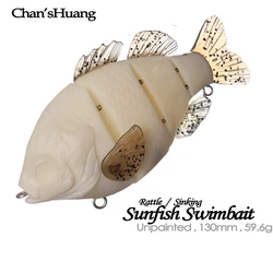 Chan'sHuang Swimbait pez sol - Senuelos artesanales sin pintar 13 cm