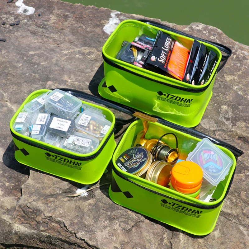 Bolsa de pesca EVA, caja de barril portátil, cubo plegable para peces vivos, contenedor de agua para acampar, Pan, varilla, cebo, bolsa de almacenamiento de aparejos - imagen 5