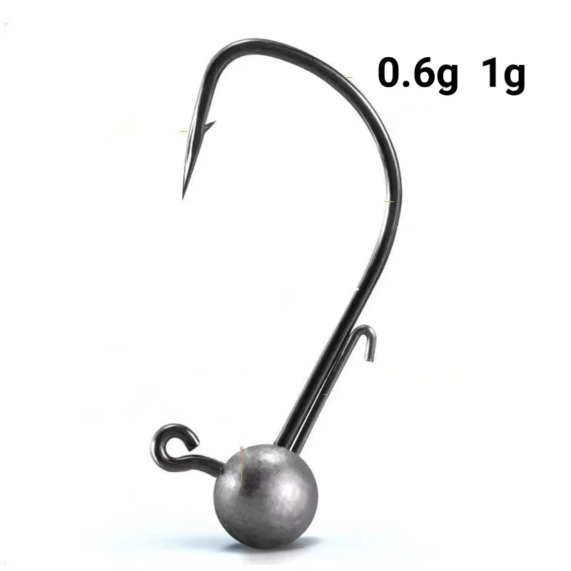 Anzuelos Jig Head negros para spinning y curricán