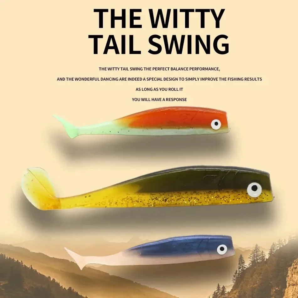 Señuelo blando de pesca, 8cm, 4 Uds., señuelos artificiales con cola en T, cebo de pesca de invierno en hielo - imagen 2