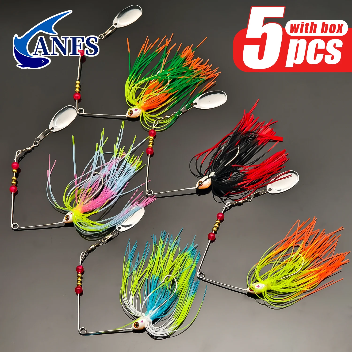 ANFS Spinnerbait para Lucio - Señuelos de pesca con paleta metálica - imagen 4