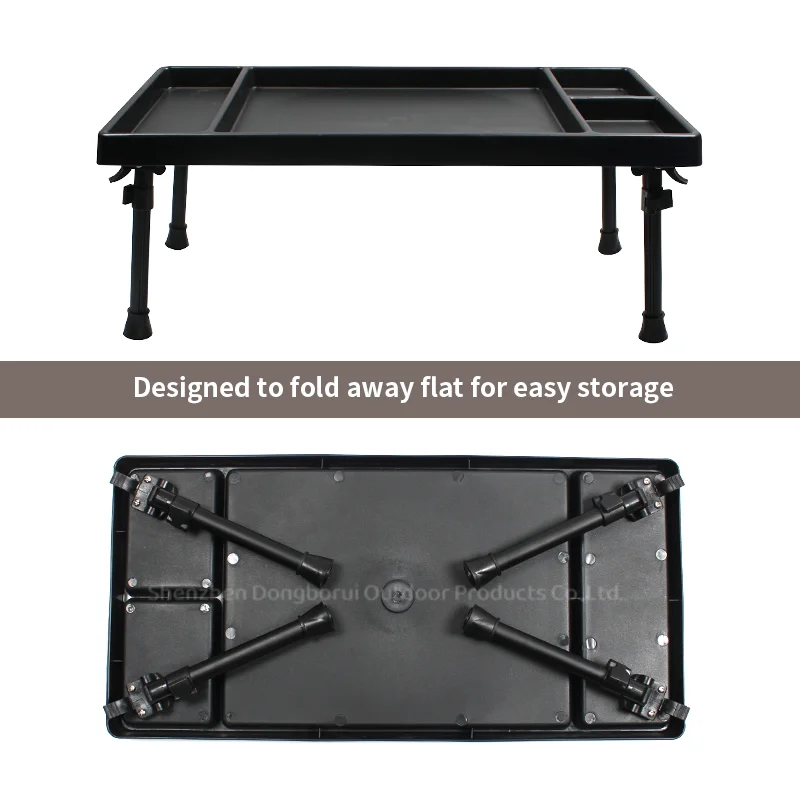 Herramienta de pesca de carpa, mesa Bivvy de plástico de 4 secciones con patas ajustables, herramienta de equipo de aparejos de pesca de método grueso de carpa - imagen 2