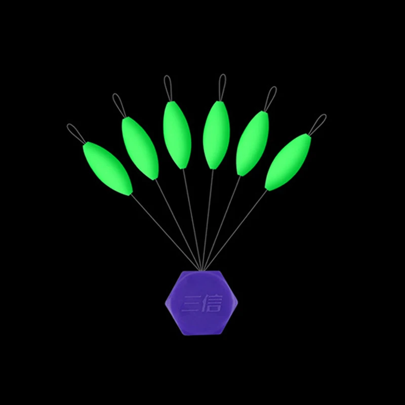 30 paquetes/lote flotador verde de siete estrellas 000 # -5 #   Flotador de pesca ovalado/flotador cilíndrico accesorio de pesca de carpa A589 - imagen 2