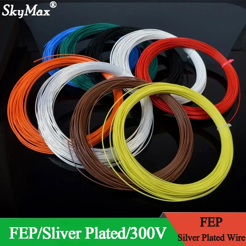 Cable FEP chapado en plata de 5M, 10/11/13/14/15/18/20/22/24/26/28/30 AWG, Cable de cobre OFC de alta pureza para impresora 3D DIY - imagen 5