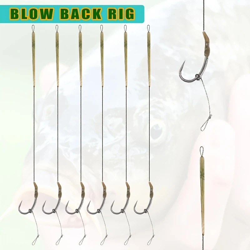 Aparejo pelo para carpa con anzuelo vástago curvo PTFE púas - imagen 4