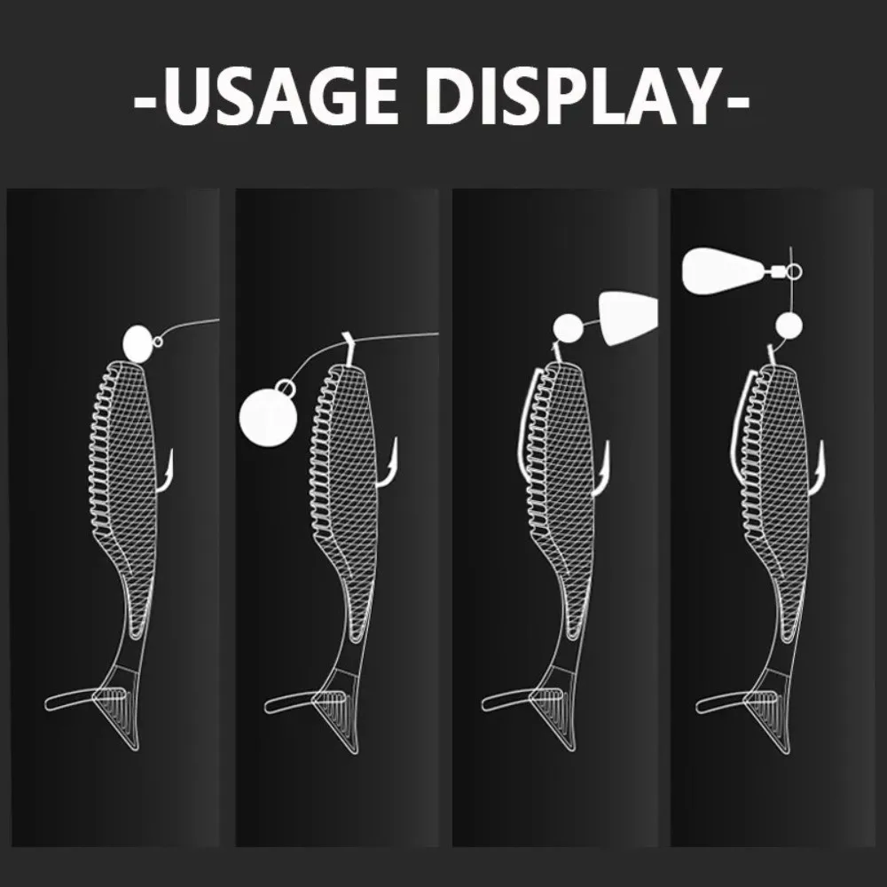 Material suave flotante cola en T Swimbait diseño de cola en T acción de fregadero lento cebo de fregadero lento característica flotante cebo suave de pesca - imagen 5