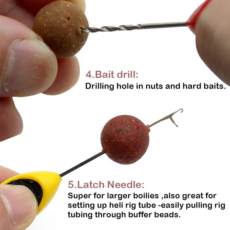 Boilies de pesca de carpa, aguja de cebado, aguja de puerta, Pellet, aparejo de pelo, herramientas de fabricación de empalme, accesorios de carga - imagen 5