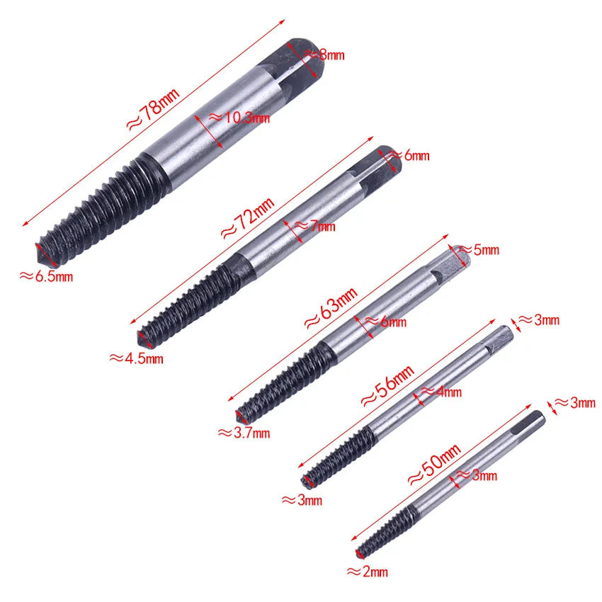 Extractor de tuercas - Kit metalico para tornillos, pernos y roscas - imagen 3