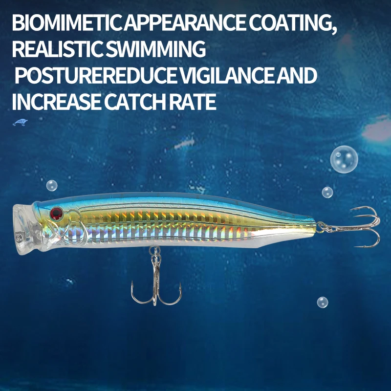 4 unids/set 120mm 30g Popper cebo flotante señuelo Bass Crankbaits Isca aparejos de pesca artificiales