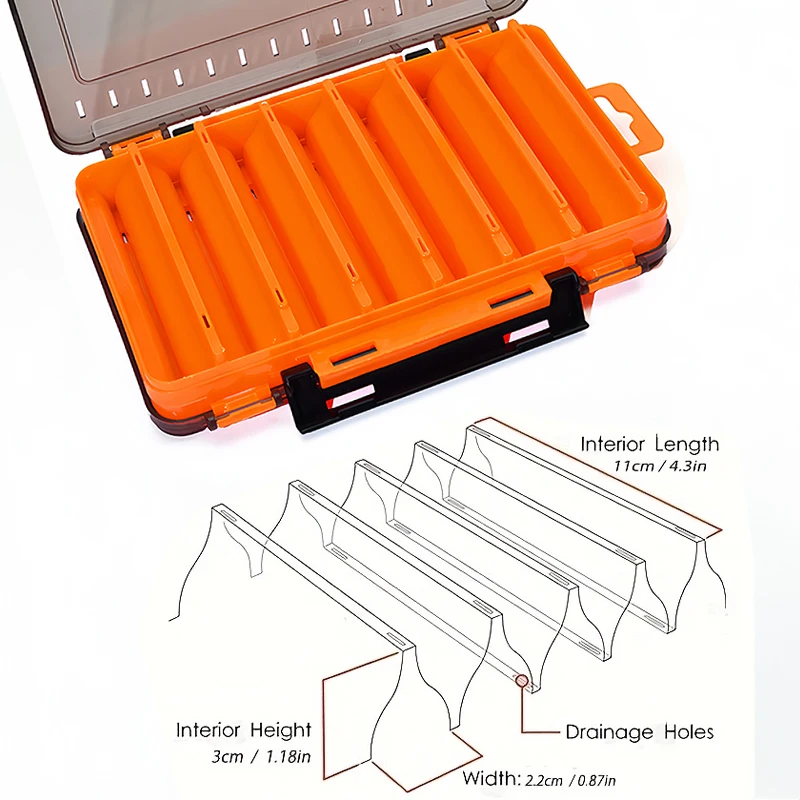 Caja de aparejos de pesca de 14 celdas, caja de almacenamiento de anzuelos y señuelos, accesorios de herramientas de pesca, caja de almacenamiento de carpa para Wobblers de pesca - imagen 4