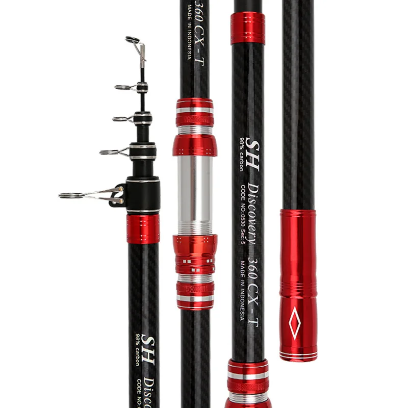 Caña De pescar telescópica De alta resistencia, caña De pescar telescópica De carbono, accesorios De Pesca - imagen 2