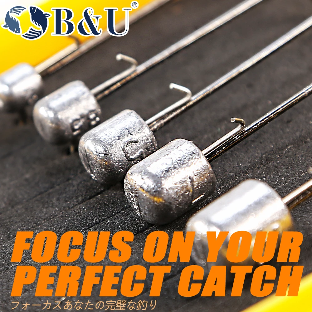 Anzuelo de cabeza B & U NED de 2g-14g, anzuelo de cabeza de plantilla de bola redonda de todos los tamaños, anzuelos secundarios de vástago largo sin malezas para pesca de gusanos blandos - imagen 3