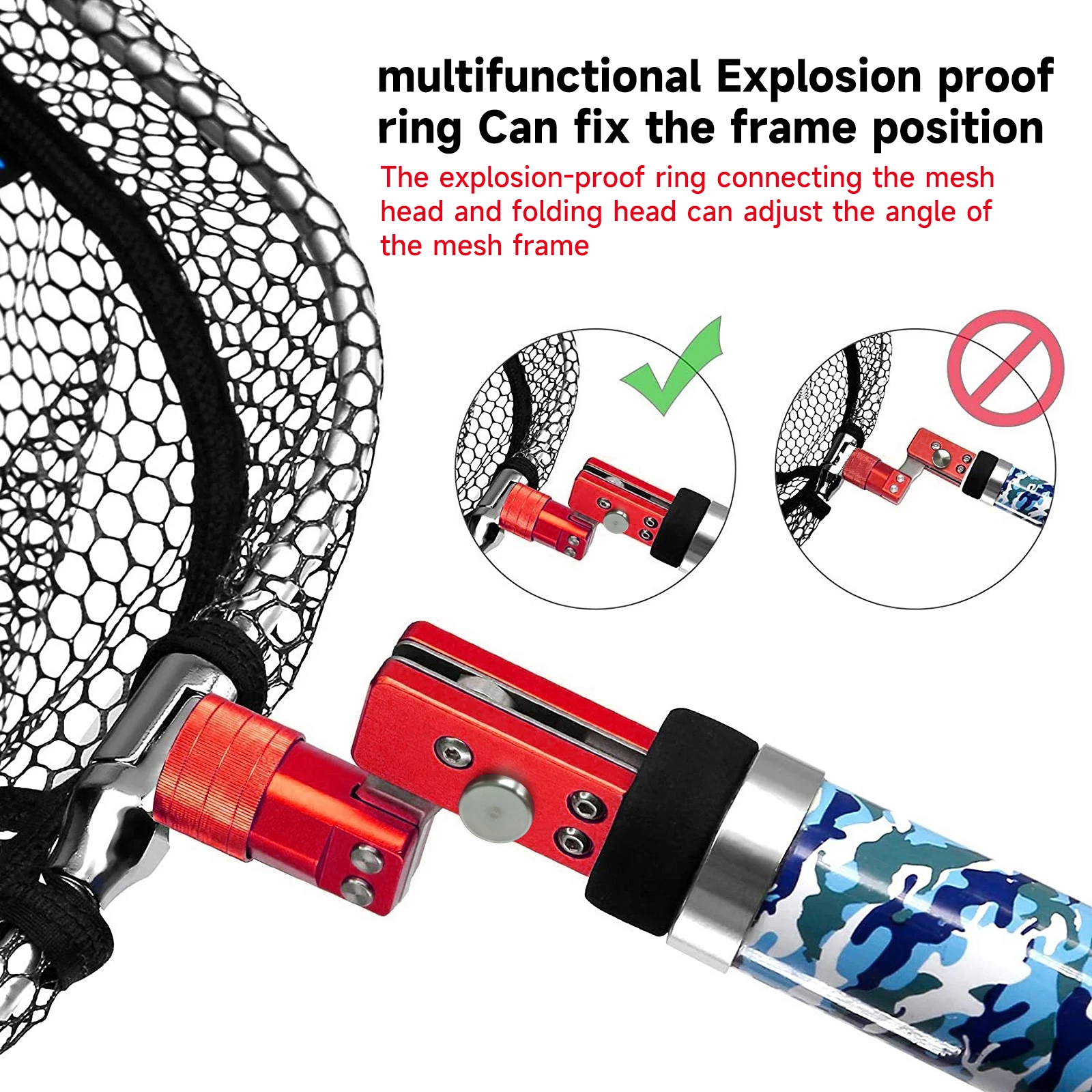 SANLIKE-Junta plegable para caña de pescar, accesorio de acero inoxidable con rosca de 1/2 pulgadas, adaptador de red, conector - imagen 2