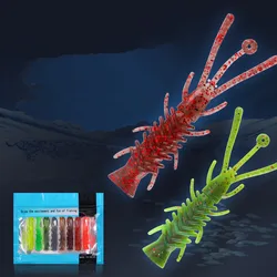Camarón de vinilo TPE flotante 6,5 cm con sal y olor a pescado lubina