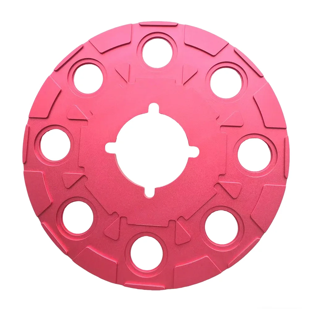 Plomo de disco aluminio anodizado rojo – Corte CNC precisión - imagen 4