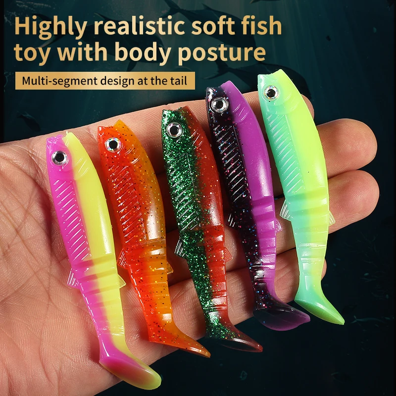 Supercontinente, nuevos cebos caníbales, color 3D, cebo bicolor con olor, 96mm/80mm/62mm, cola de pez de pesca - imagen 2