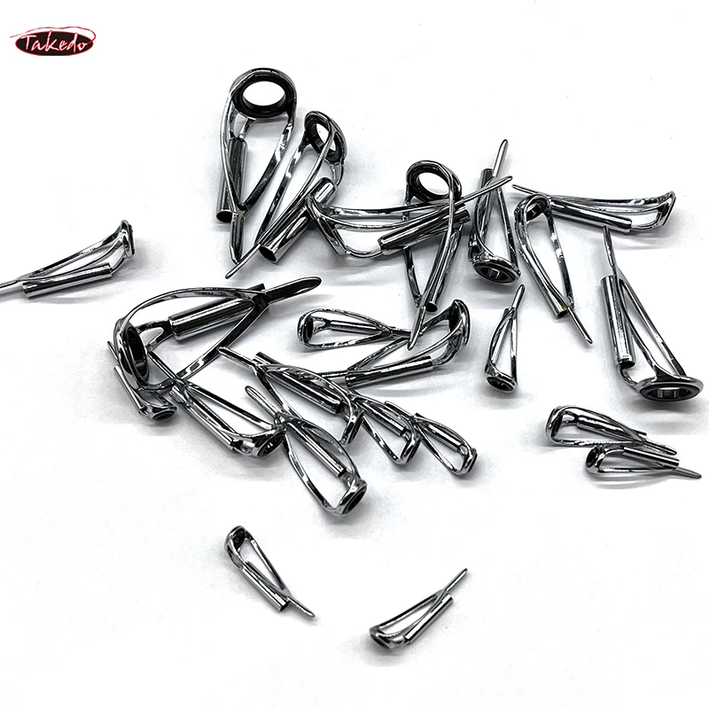 TAKEDO TN07 5 uds guías de punta de caña de pescar CRTST construcción guías de caña de óxido de titanio anillo Kit de reparación de agua salada para pesca - imagen 2