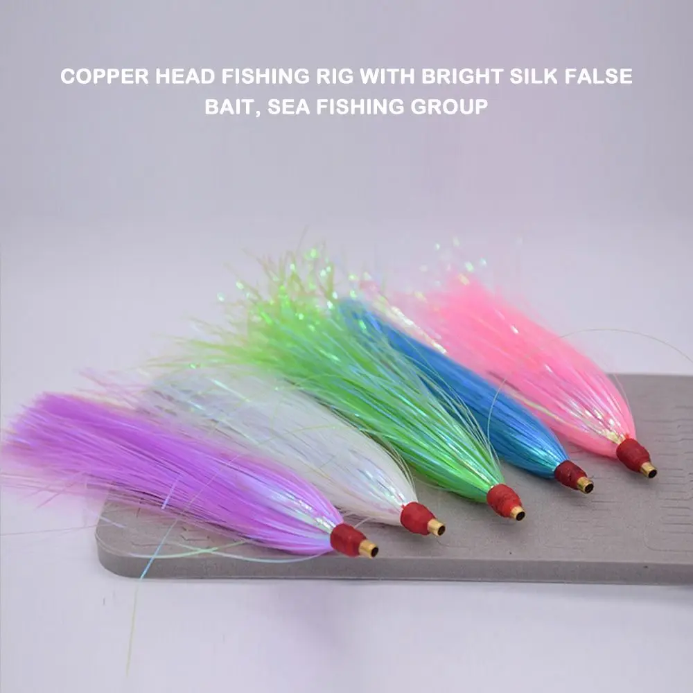 Bucktail Teaser Jig Kit Señuelos de Pesca con Falda Slip Flash