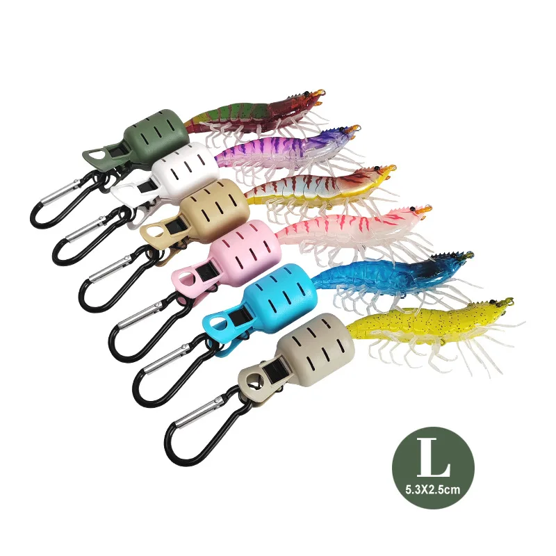 Juego de cubierta de gancho de camarón de madera con hebilla de montañismo, accesorios de pesca en el mar, cubierta protectora de camarones de madera de calamar - imagen 5