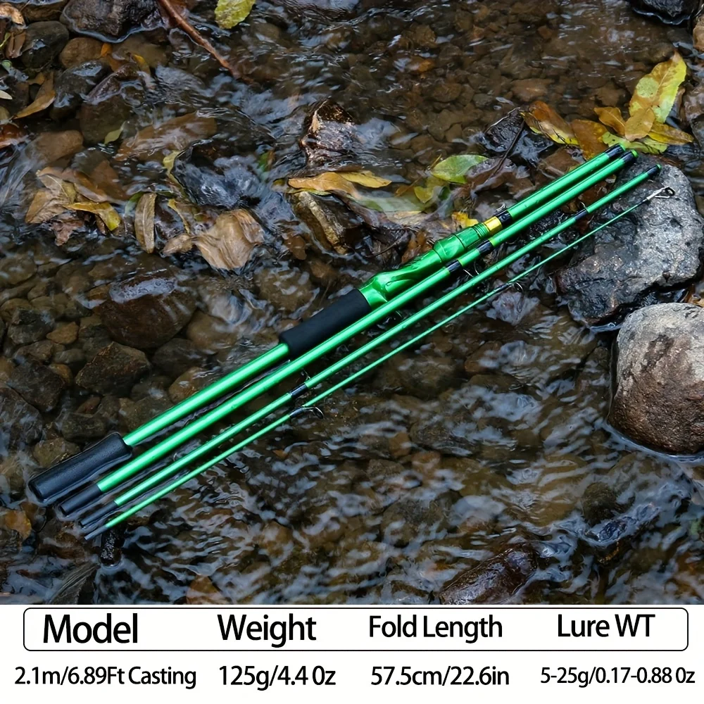 Caña de pescar BAKAWA, caña de pescar de 2,1 M, 4 secciones, accesorios de Pesca portátiles de viaje, artículos, cañas de Pesca de carpa, aparejos de Pesca - imagen 2