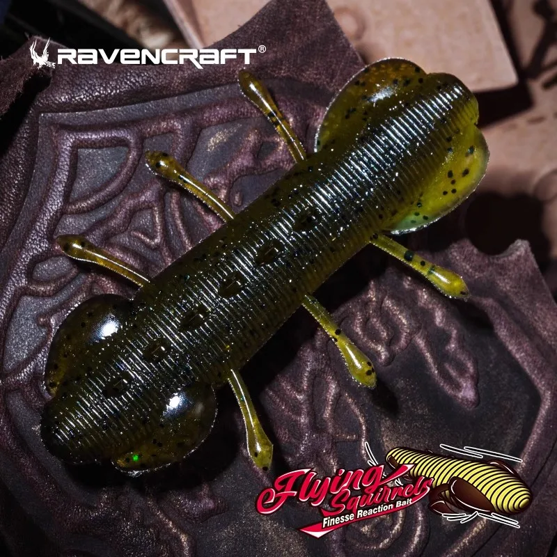 Ravencraft 2024 nuevo FlyingSquirrel alta gravedad específica hundimiento gusano sin plomo cebo suave 38/43/50mmdeslizante caída señuelo de pesca - imagen 3