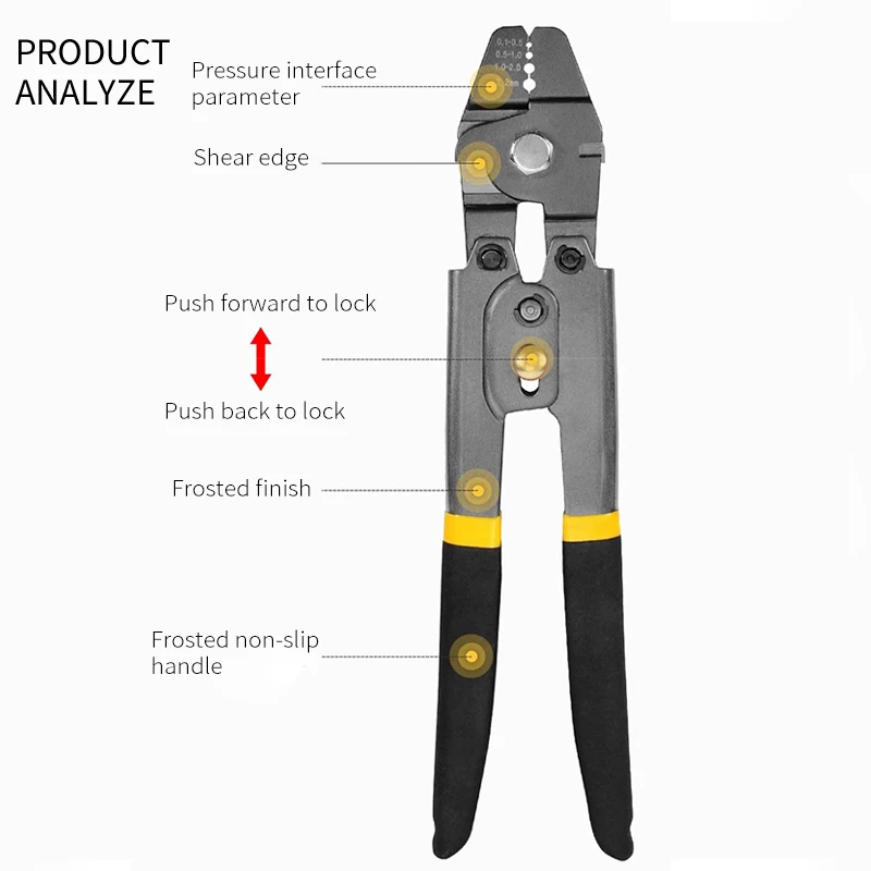 ZYZ alicates de engaste de pesca, herramienta de prensado de cuerda de alambre, acero de alto carbono, manga de 0,1-2mm/0,5-2,2mm - imagen 5