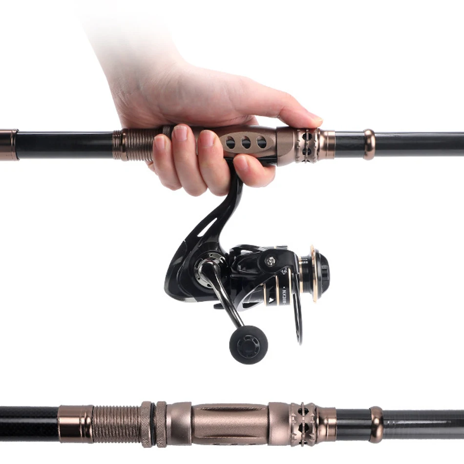 Caña de pescar telescópica para Roca, alimentador giratorio de fibra de carbono, para carpa, fundición de cebo, 1,8/2,1/2,4/2,7/3,0 M - imagen 4