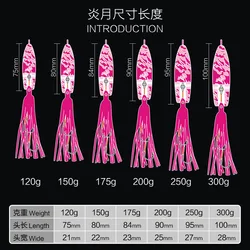 120g-300gTenya Tai Rubber Kabura Jig Slide Jig Snapper Grouper Sea-bream Jighead Deep Control Up With Rubber Skirt Jigging Lure