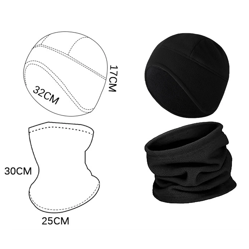 Conjunto de gorro y bufanda de invierno a prueba de viento, gorro de calavera de esquí, calentador de cuello, polaina, bufanda facial - imagen 2