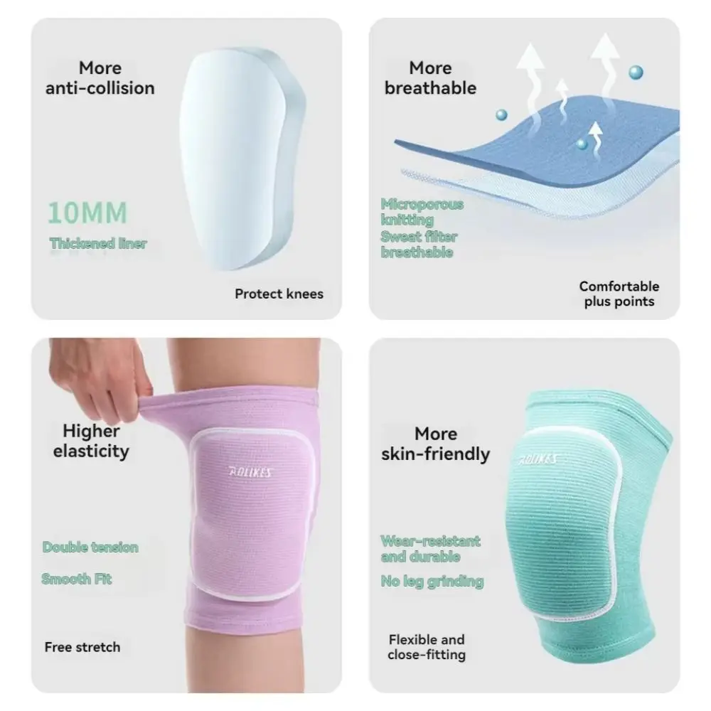 Rodilleras de esponja gruesa de algodón y poliéster, Protector de rodilla elástico de 5 colores, rodillera deportiva suave y transpirable - imagen 3