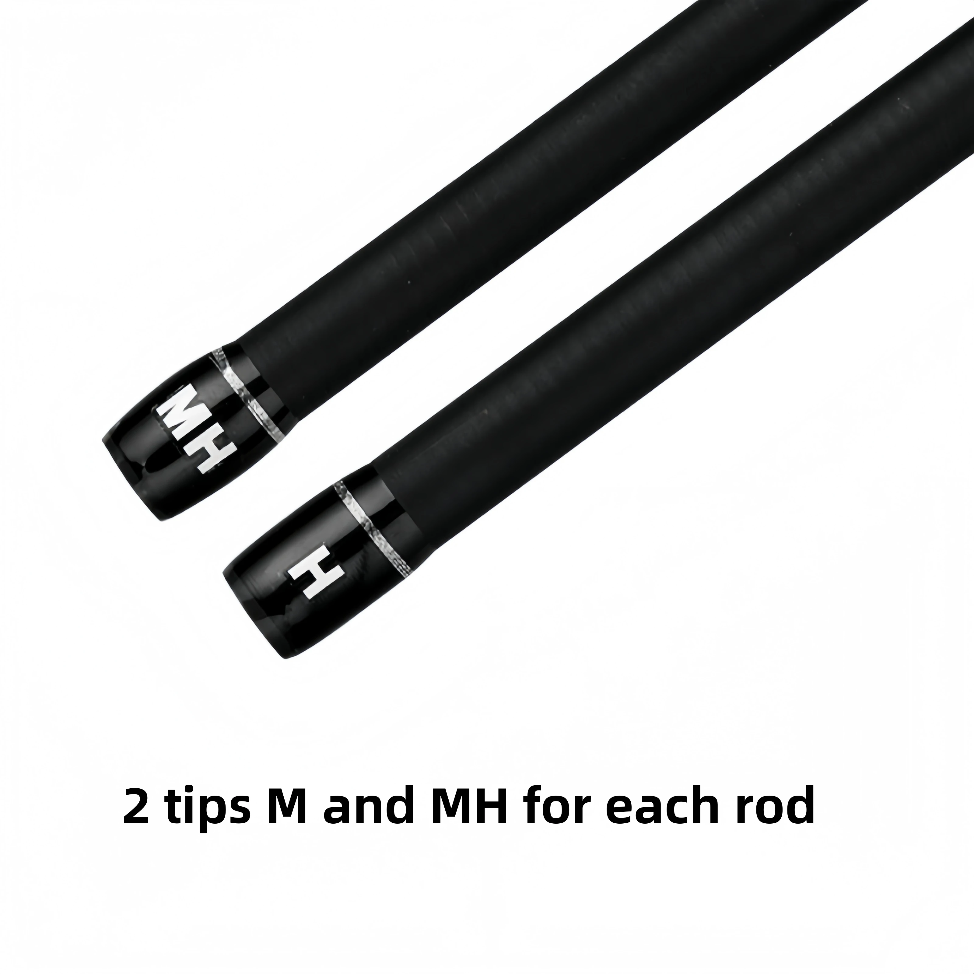 Caça negra 2 puntas MH/H power caña de pescar con señuelo de carbono acción rápida caña de lubina giratoria 2,4/2,7/3m caña fundida con cabeza de serpiente de luz dura - imagen 3