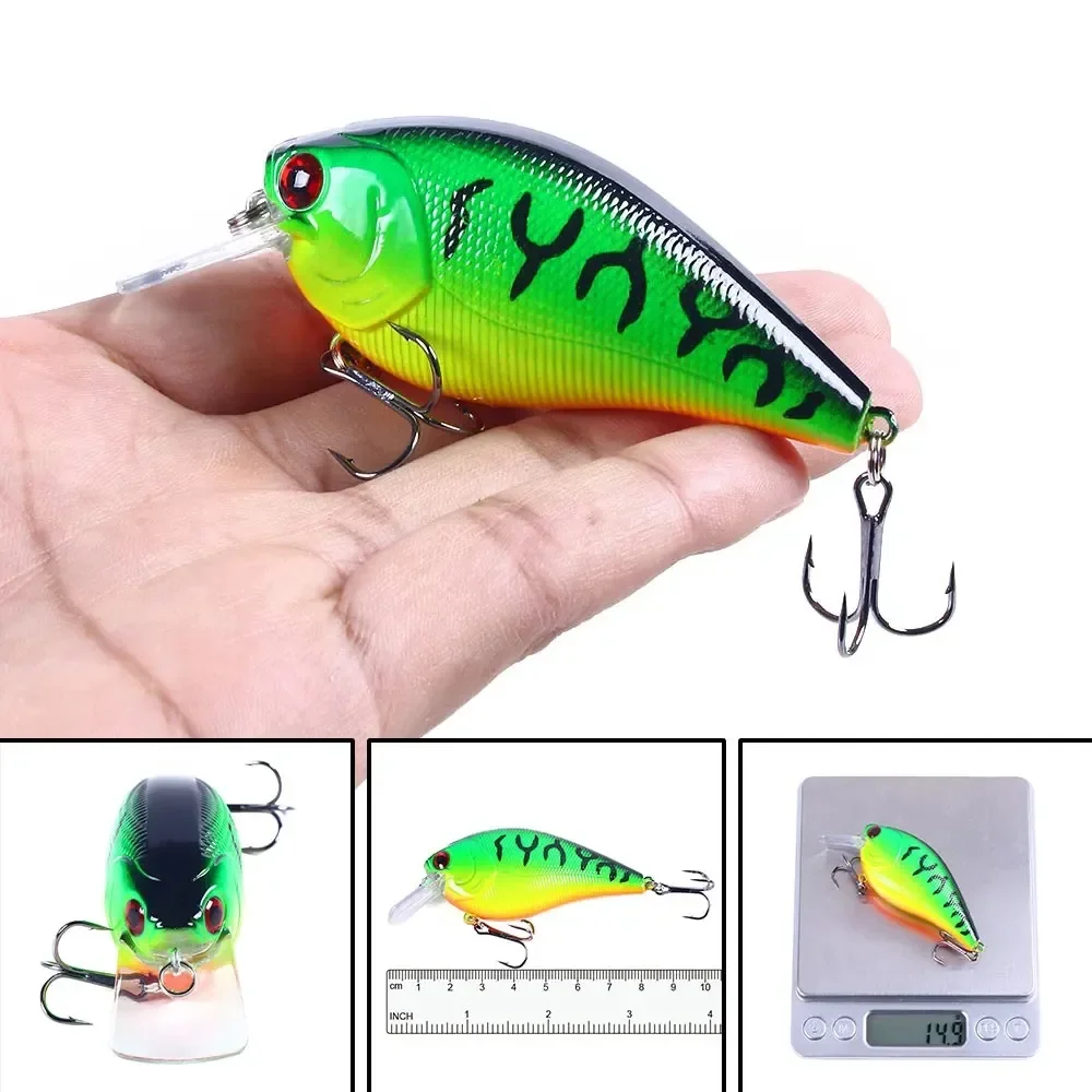 6 uds crankbaits señuelo de Pesca Wobbler Minnow cebo de plástico Artificial duro lubina Pesca Swimbait aparejos de Pesca de carpa - imagen 2
