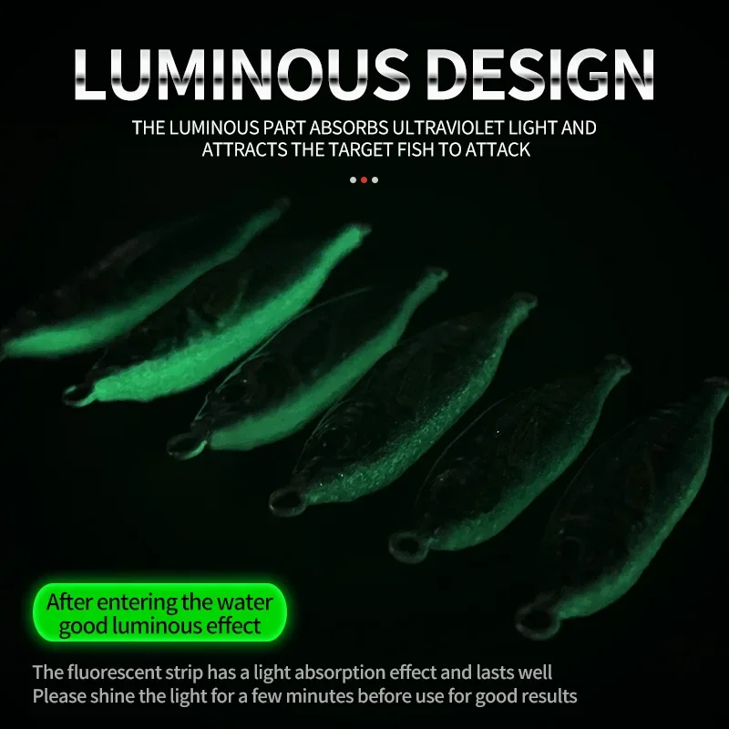 -appâts de Pesca duros con impresión 3D, 40 60 80g, plantilla de Metal de simulación, pesca en agua salada, lanzamiento lento, señuelos de Jigging, aparejos de Pesca - imagen 5