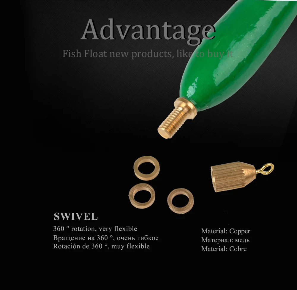 Flotadores de pesca rocosos, 5 piezas, gran flotabilidad, cola audaz, cabeza de cobre, bobber, venta al por mayor - imagen 4