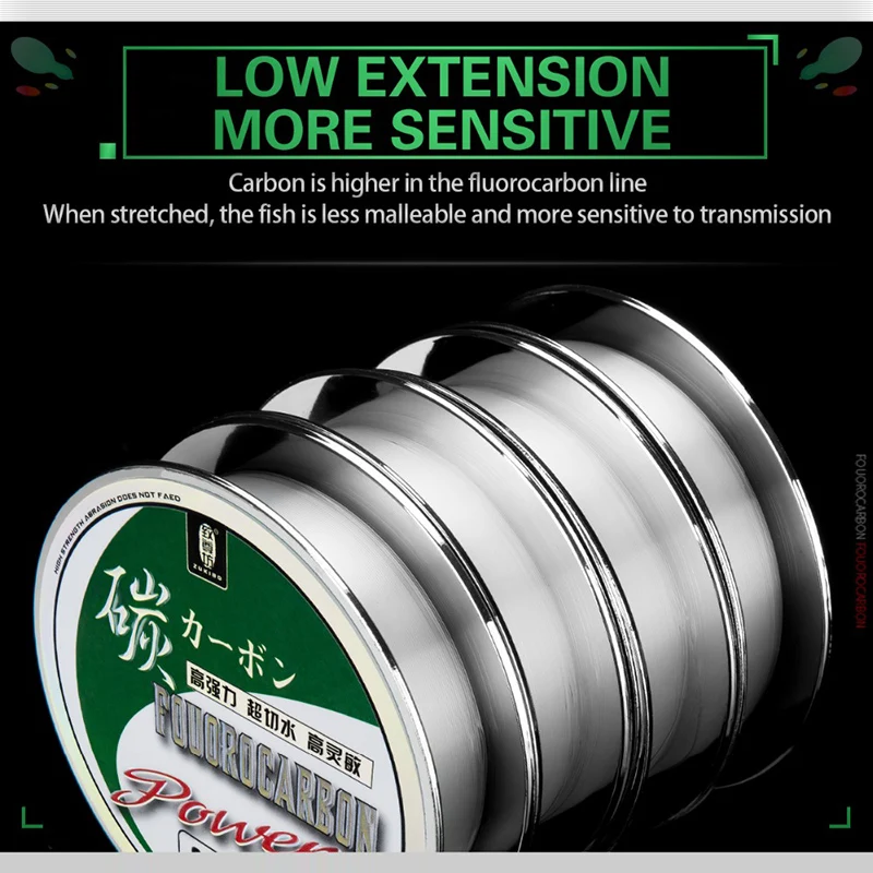 Línea de pesca de fluorocarbono 100% de 100M, línea de fibra de carbono importada japonesa, línea de hundimiento de monofilamento de 1-25kg, pesca en el mar al aire libre - imagen 4