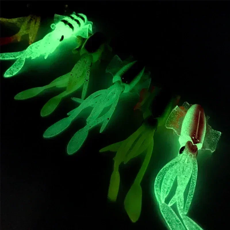 Señuelo blando de calamar, 10cm, 7g, cebo sub blando para carretera, UV, activo, luminoso, biónico, pesca en el mar, pulpo, Señuelos de Pesca, cebos de agua segura - imagen 5