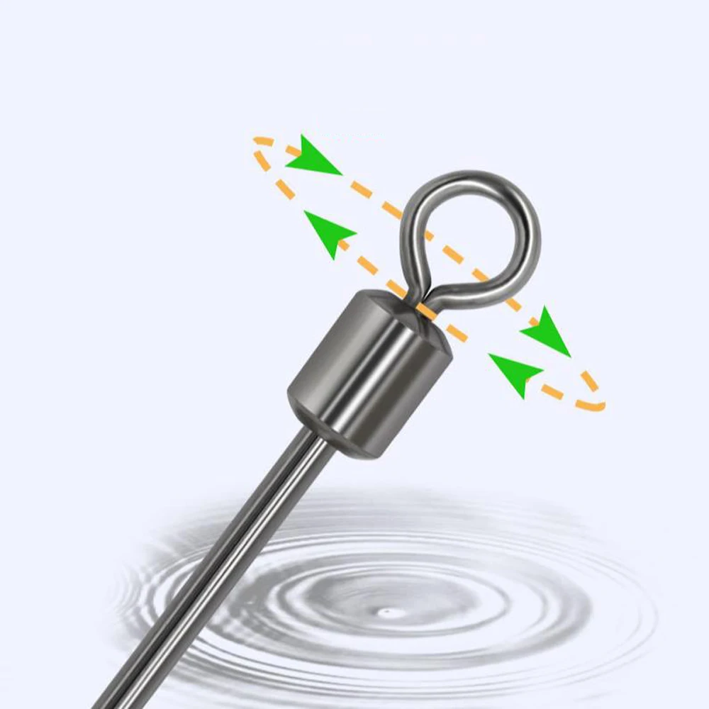 40 Uds. De alambre de acero inoxidable, poste largo, giratorios de pesca, rodamiento de bolas, anillos sólidos giratorios para accesorios de pesca de carpa - imagen 5