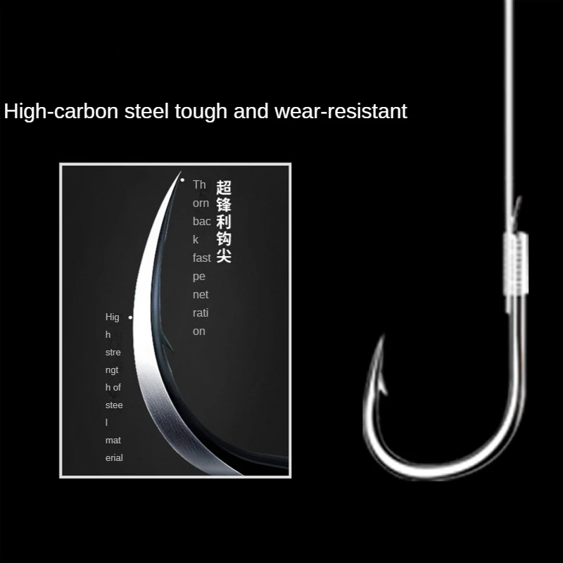Anzuelo doble con púas Ishini, conjunto de anzuelos de línea atados y atados manualmente, accesorios de equipo de pesca - imagen 2