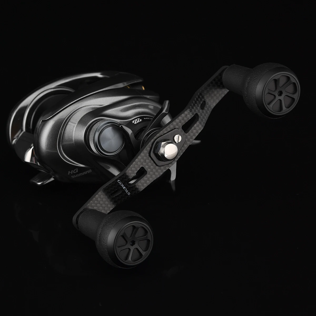 GOMEXUS mango eléctrico de carbono para Daiwa Tatula Coastal Lexa Shimano Curado 300K DHSV Abu Garcia Zata Revo carrete de Baitcasting 100mm - imagen 2