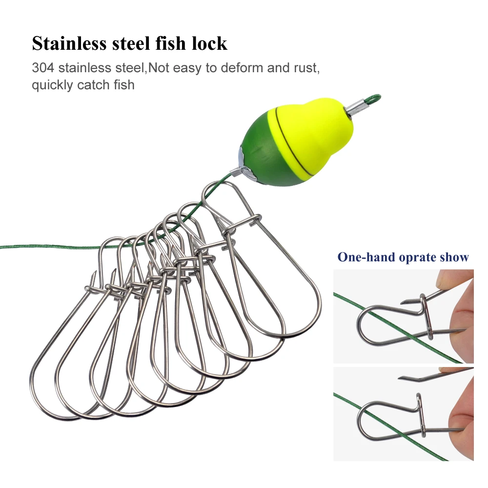 Hebilla de bloqueo de pesca de NEPTUNE, hebilla telescópica de acero inoxidable para peces vivos con ruedas, herramientas de pesca de carpa flotante en el mar - imagen 5