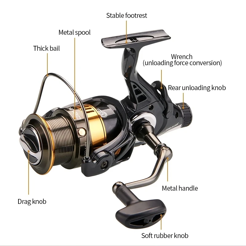 DEUKIO 3000-6000 carrete de Metal Jigging Trolling tiro largo fundición y agua salada Surf gran mar doble arrastre carrete de pesca giratorio - imagen 3