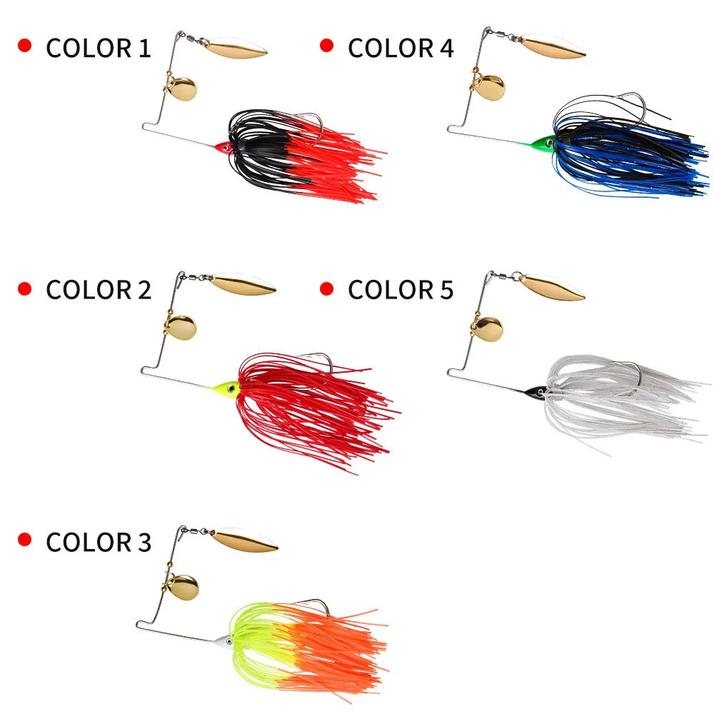 Señuelo de pesca 8,2g/10g Spinnerbait Bass Buzzbait Multicolor Bass trucha salmón Metal Spinner cebos plantillas de natación - imagen 2