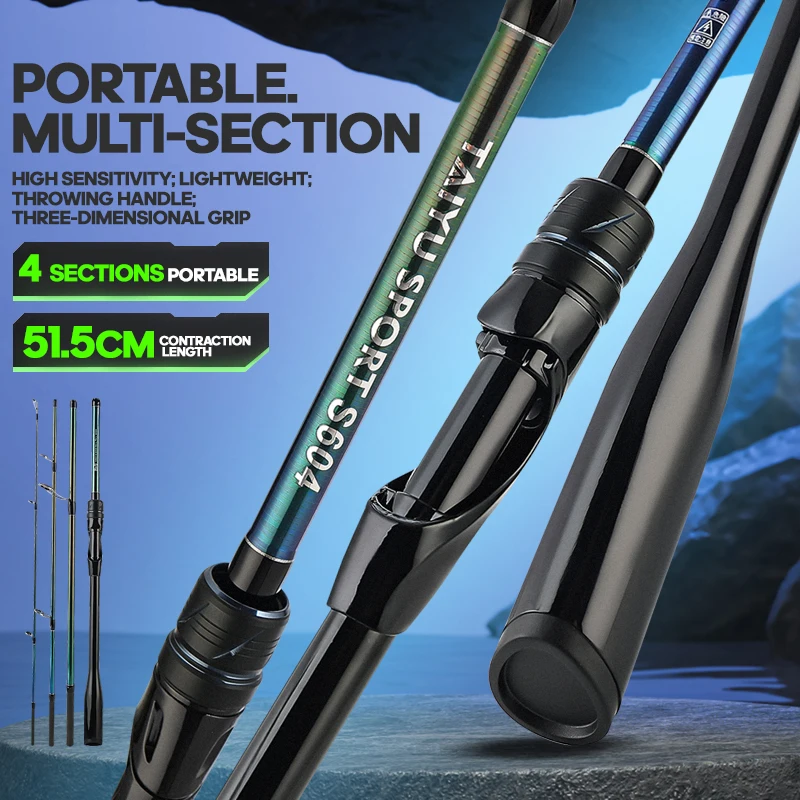 Caña de pescar TAIYU 1,8/2,1 M ML caña giratoria ultraligera caña de fibra de carbono 4 secciones 7-35g peso señuelo herramientas de pesca al aire libre - imagen 3