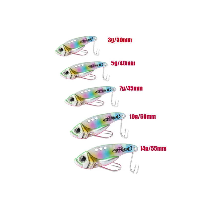 Señuelo de pesca Water SNIPER Metal VIB 3g 5g 7g 10g 14g hoja vibratoria Wobbler hundimiento cebo duro con anzuelos afilados ONA - imagen 5