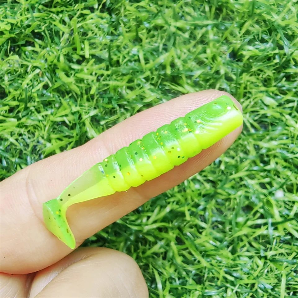 Ajing-señuelo de Pesca de roca suave, 50 piezas, 4cm/0,9g, cola en T, Swimbait, Wobblers, Drop Shot, Mini Shad, Ocean, Sea Bass, Rockfishing - imagen 2